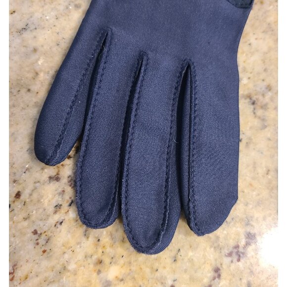 Vintage Womens OSFA Blue Stretch Leather Grip Driving Gloves Sheer Energy Leggs - Picture 2 of 16